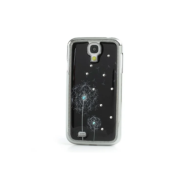 Black Dandelion Sparkling Rhinestone Electroplating Hard Case for Samsung Galaxy S4 IV i9500