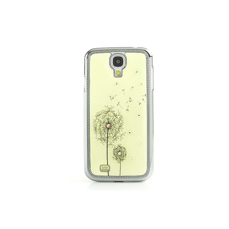 White Dandelion Sparkling Rhinestone Plated Hard Cover for Samsung Galaxy S4 IV i9500 i9502