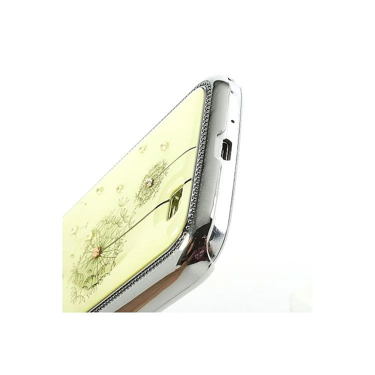 White Dandelion Sparkling Rhinestone Plated Hard Cover for Samsung Galaxy S4 IV i9500 i9502