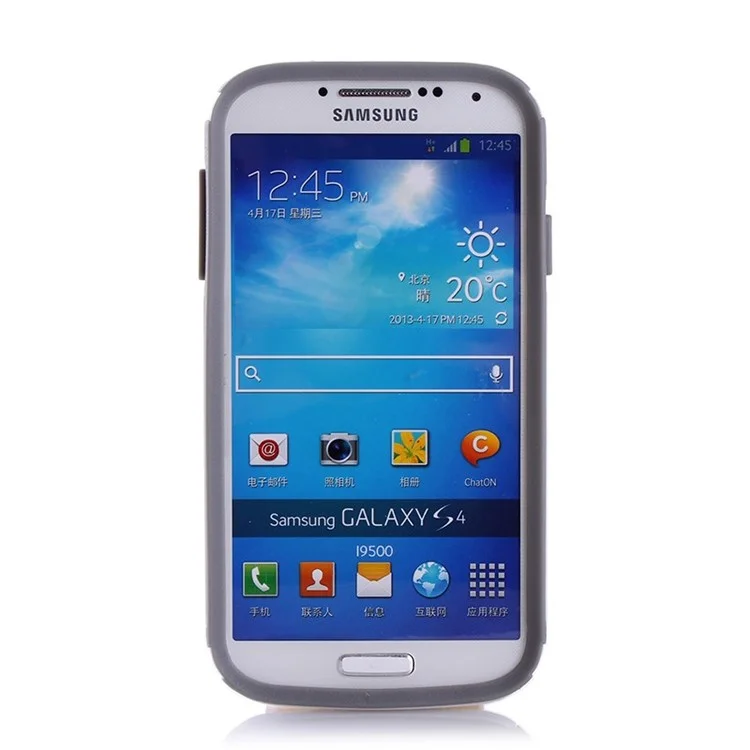Shockproof Dirt-proof PC + TPU Hybrid Protection Case for Samsung Galaxy S4 I9500 I9502 I9505 - White