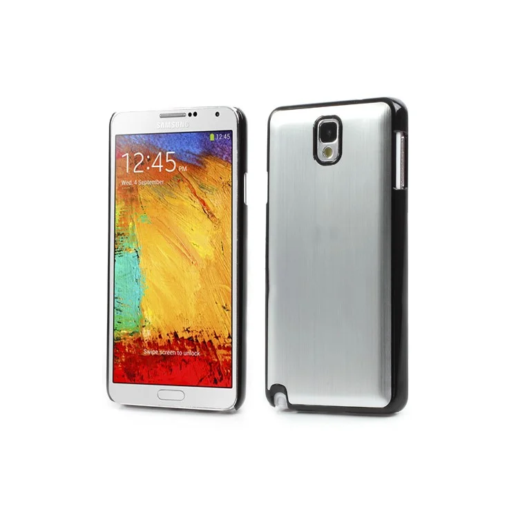 Brushed Aluminum Skin Hard Cover Case for Samsung Galaxy Note 3 N9000 N9005 - Silver