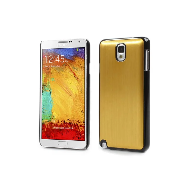 For Samsung Galaxy Note 3 III N9000 N9002 Brushed Aluminum Skin Hard Shell - Gold