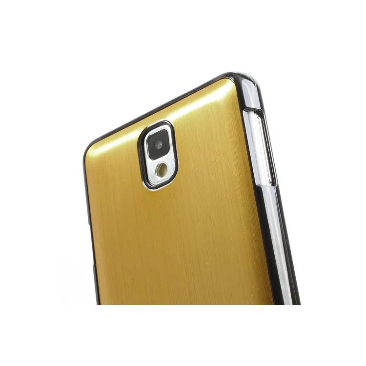 For Samsung Galaxy Note 3 III N9000 N9002 Brushed Aluminum Skin Hard Shell - Gold