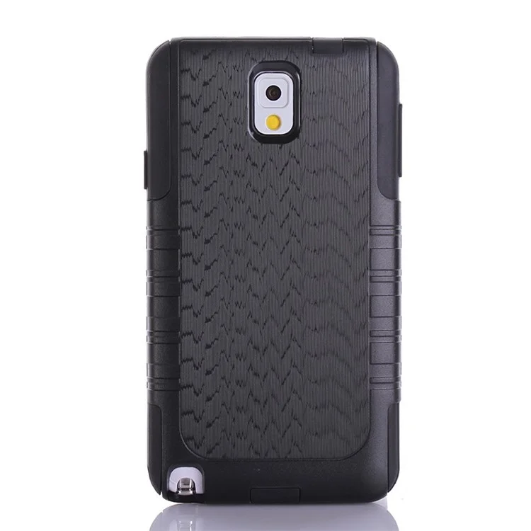 Wave Texture PC + TPU Hybrid Shockproof Dustproof Case for Samsung Galaxy Note 3 N9005 N9002 N9000 - Black