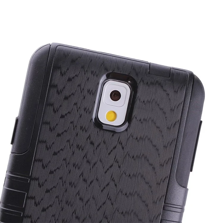 Wave Texture PC + TPU Hybrid Shockproof Dustproof Case for Samsung Galaxy Note 3 N9005 N9002 N9000 - Black