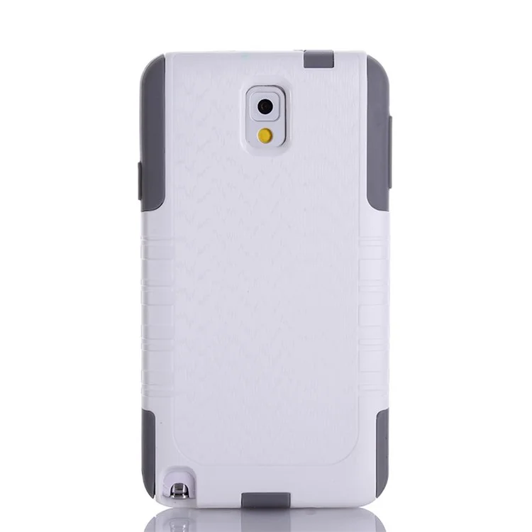 Wave Texture PC + TPU Combo Shockproof Dustproof Cover for Samsung Galaxy Note 3 N9005 N9002 N9000 - White