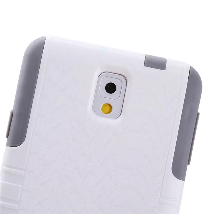 Wave Texture PC + TPU Combo Shockproof Dustproof Cover for Samsung Galaxy Note 3 N9005 N9002 N9000 - White