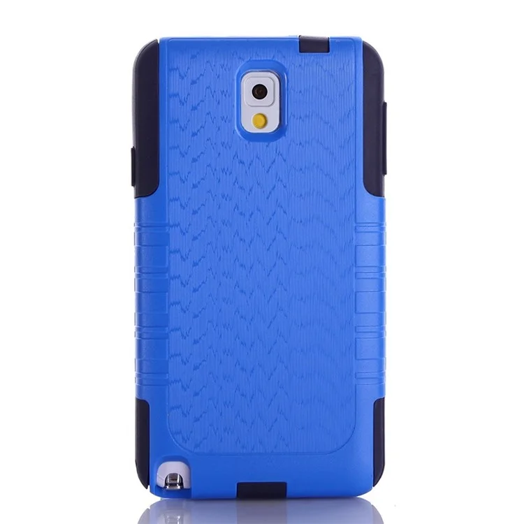 Wave Texture PC + TPU Shockproof Dustproof Cover for Samsung Galaxy Note 3 N9002 - Deep Blue