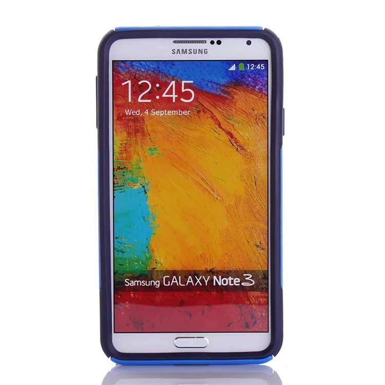 Wave Texture PC + TPU Shockproof Dustproof Cover for Samsung Galaxy Note 3 N9002 - Deep Blue