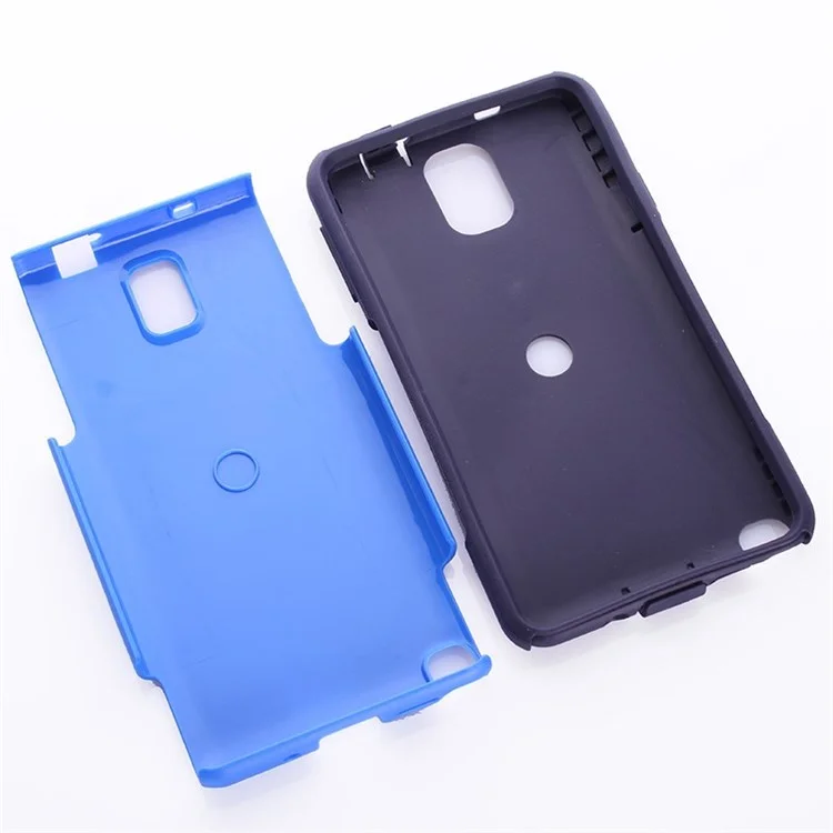 Wave Texture PC + TPU Shockproof Dustproof Cover for Samsung Galaxy Note 3 N9002 - Deep Blue