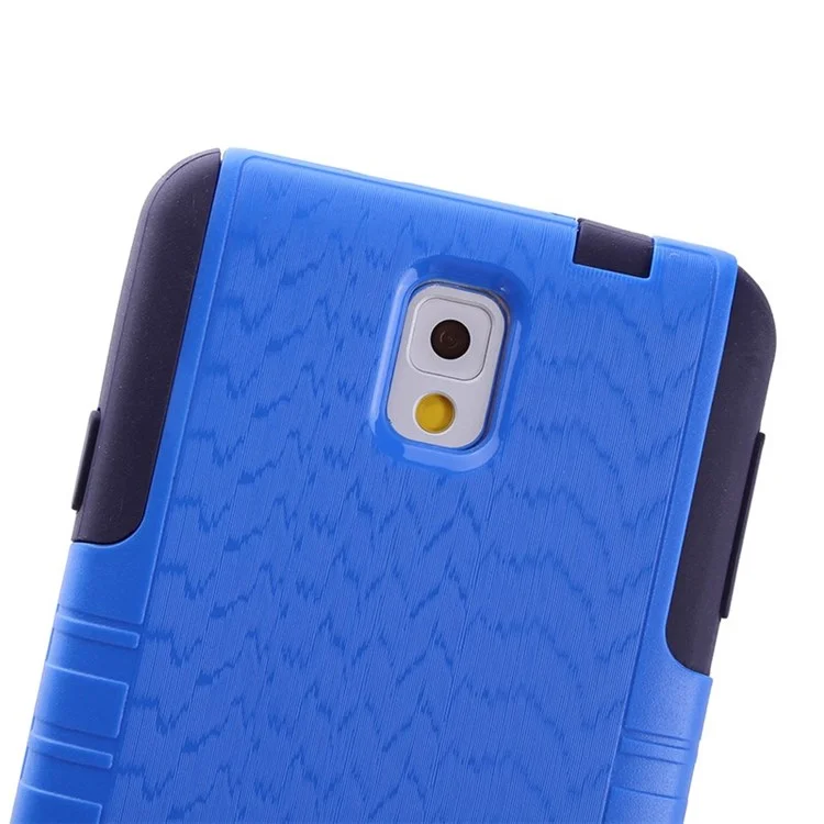 Wave Texture PC + TPU Shockproof Dustproof Cover for Samsung Galaxy Note 3 N9002 - Deep Blue