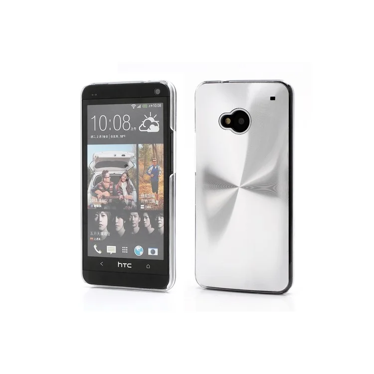 CD Veins Metal Aluminium Hard Case Shell for HTC One M7 801e - Silver