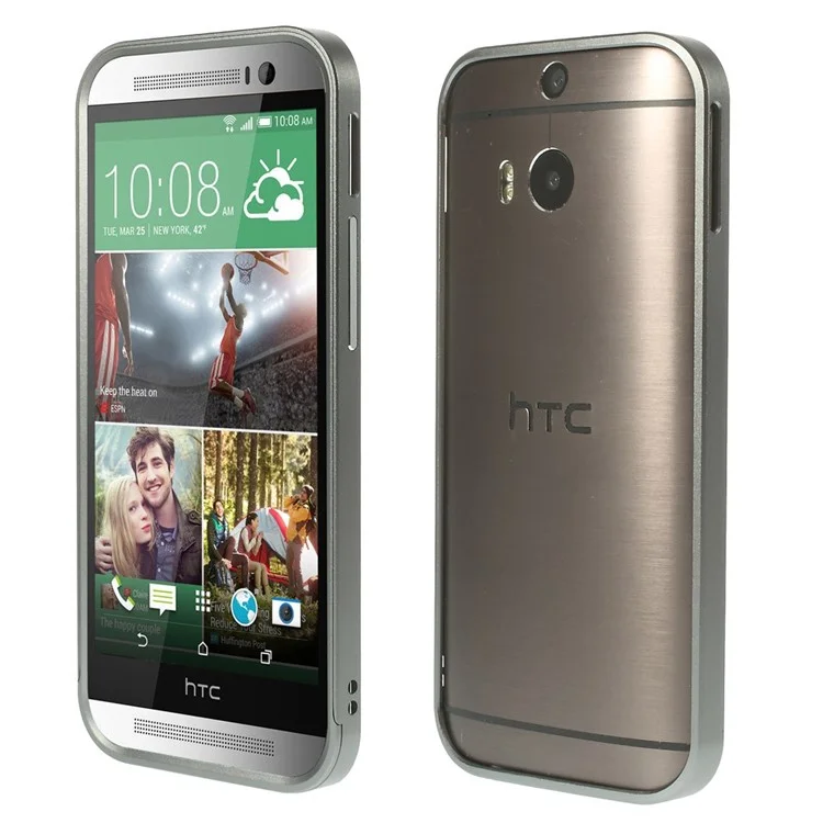 Grey Aluminum Alloy Sliding Bumper Frame for HTC One M8