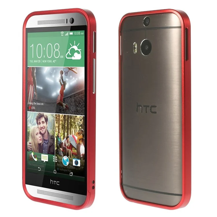 Red Aluminum Alloy Sliding Bumper Frame for HTC One M8
