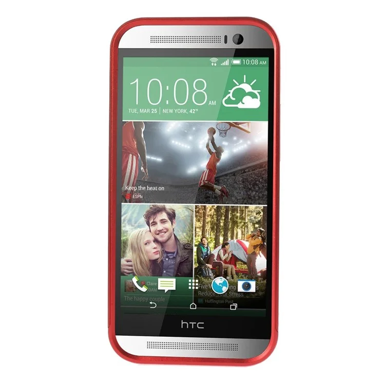 Red Aluminum Alloy Sliding Bumper Frame for HTC One M8