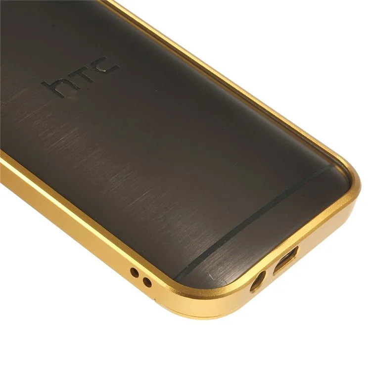 Gold for HTC One M8 Aluminum Alloy Sliding Bumper Case