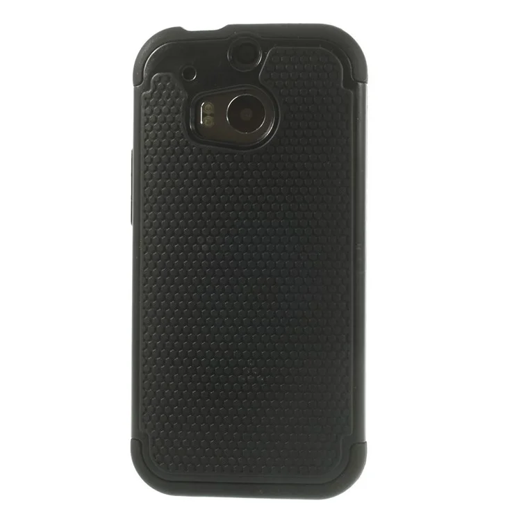 Football Grain PC + Silicone Combo Case for HTC One M8 - Black