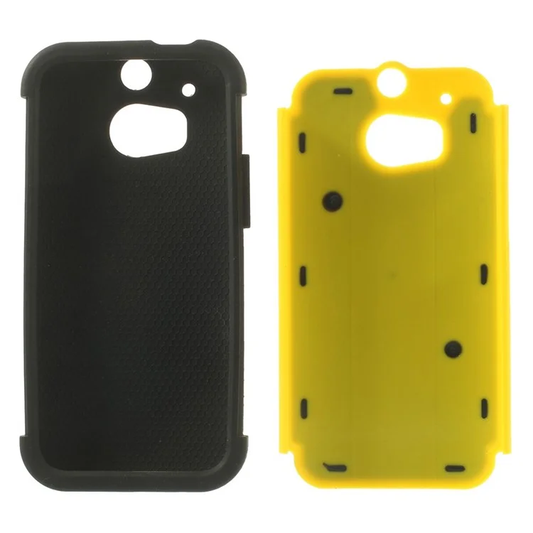Football Grain PC + Silicone Combo Cover for HTC One M8 - Yellow
