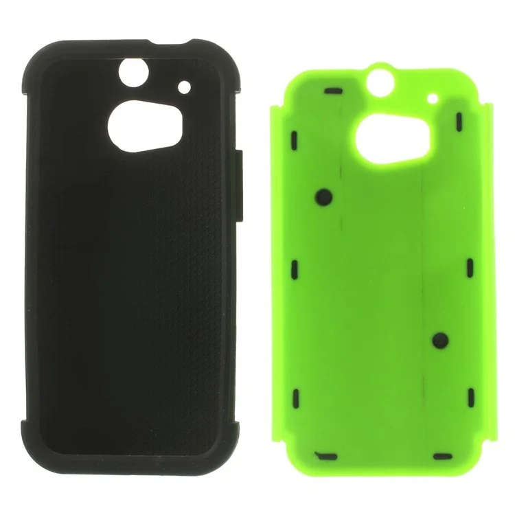Football Grain PC + Silicone Combo Cover for HTC One M8 - Green