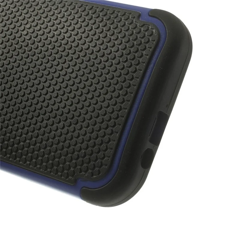 For HTC One M8 Football Grain PC + Silicone Combo Shell - Blue