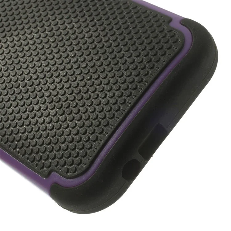 For HTC One M8 Football Grain PC + Silicone Combo Shell - Purple