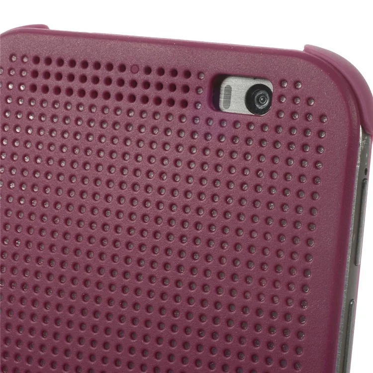 Dot View Smart Plastic Flip Case Cover for HTC One M8 - Purple