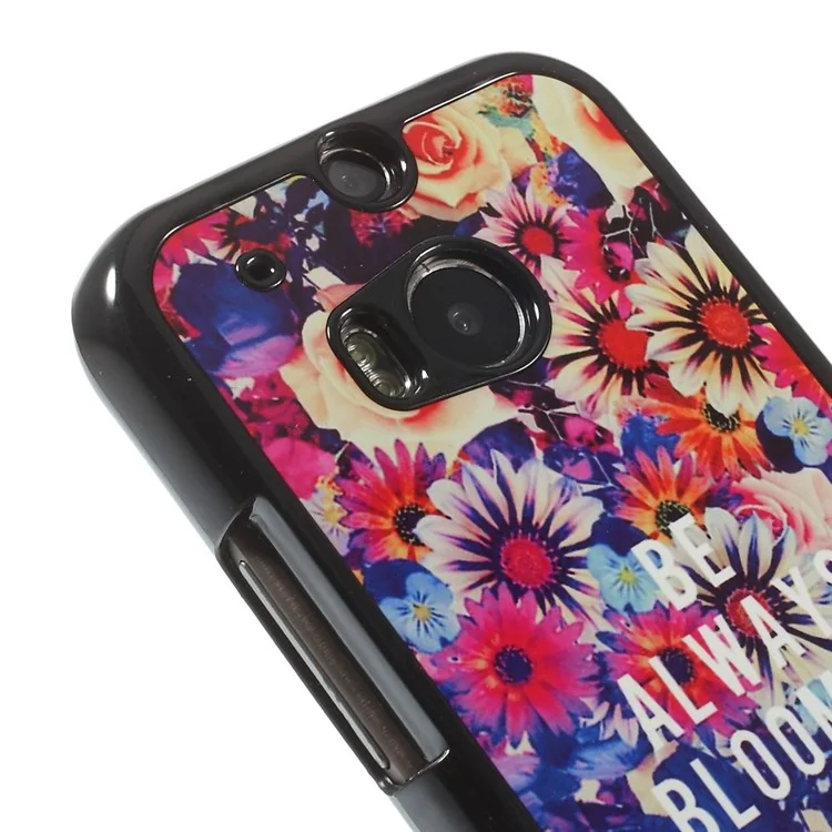 Aluminum Skin Hard PC Protective Case for HTC One M8 - Be Always Blooming