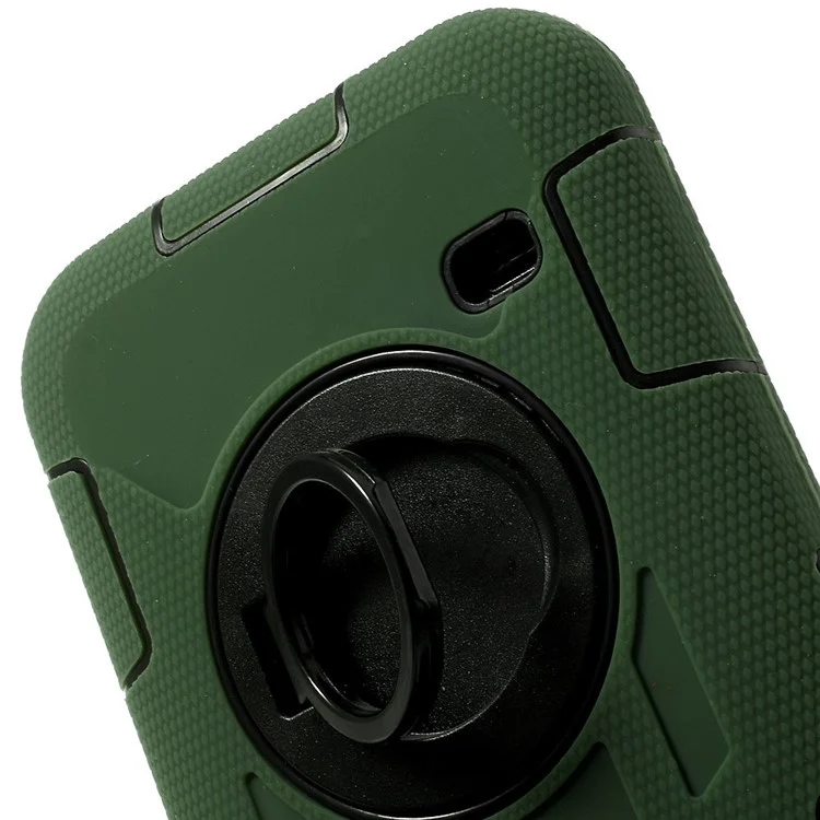 Army Green for Samsung Galaxy SV G900 3-Piece PC + Silicone High Impact Shell w/ Swivel Stand