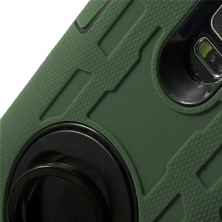 Army Green for Samsung Galaxy SV G900 3-Piece PC + Silicone High Impact Shell w/ Swivel Stand