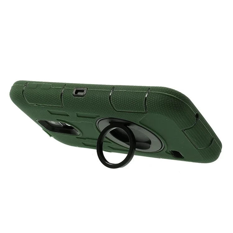 Army Green for Samsung Galaxy SV G900 3-Piece PC + Silicone High Impact Shell w/ Swivel Stand