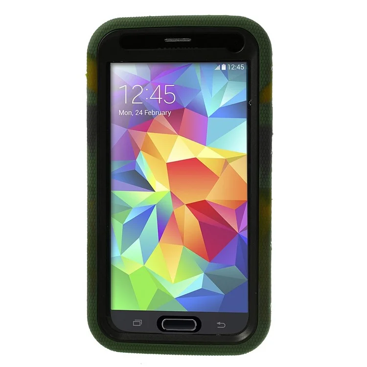 Camouflage for Samsung Galaxy SV G900 3-Piece PC + Silicone High Impact Case w/ Swivel Stand