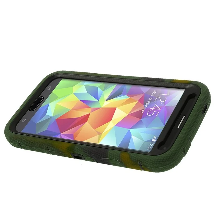 Camouflage for Samsung Galaxy SV G900 3-Piece PC + Silicone High Impact Case w/ Swivel Stand