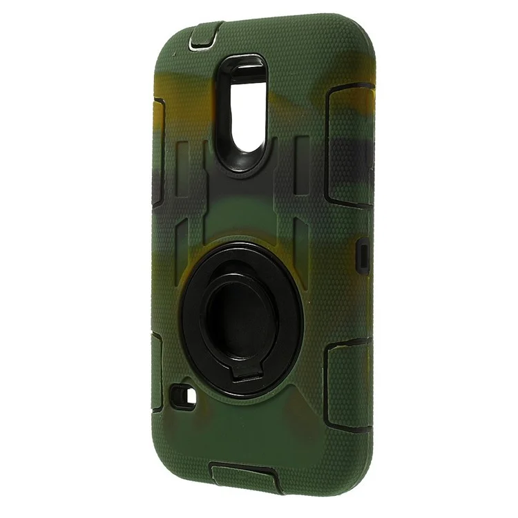 Camouflage for Samsung Galaxy SV G900 3-Piece PC + Silicone High Impact Case w/ Swivel Stand