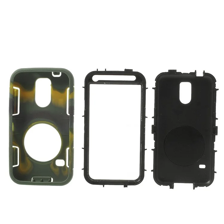 Camouflage for Samsung Galaxy SV G900 3-Piece PC + Silicone High Impact Case w/ Swivel Stand