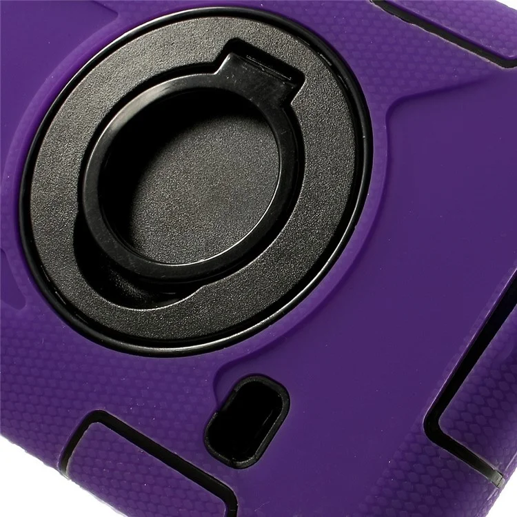 Purple for Samsung Galaxy SV G900 3-Piece PC + Silicone Hybrid Armor Cover w/ Swivel Kickstand