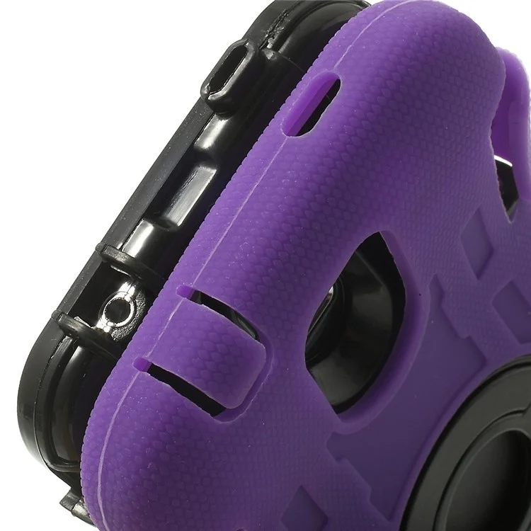 Purple for Samsung Galaxy SV G900 3-Piece PC + Silicone Hybrid Armor Cover w/ Swivel Kickstand