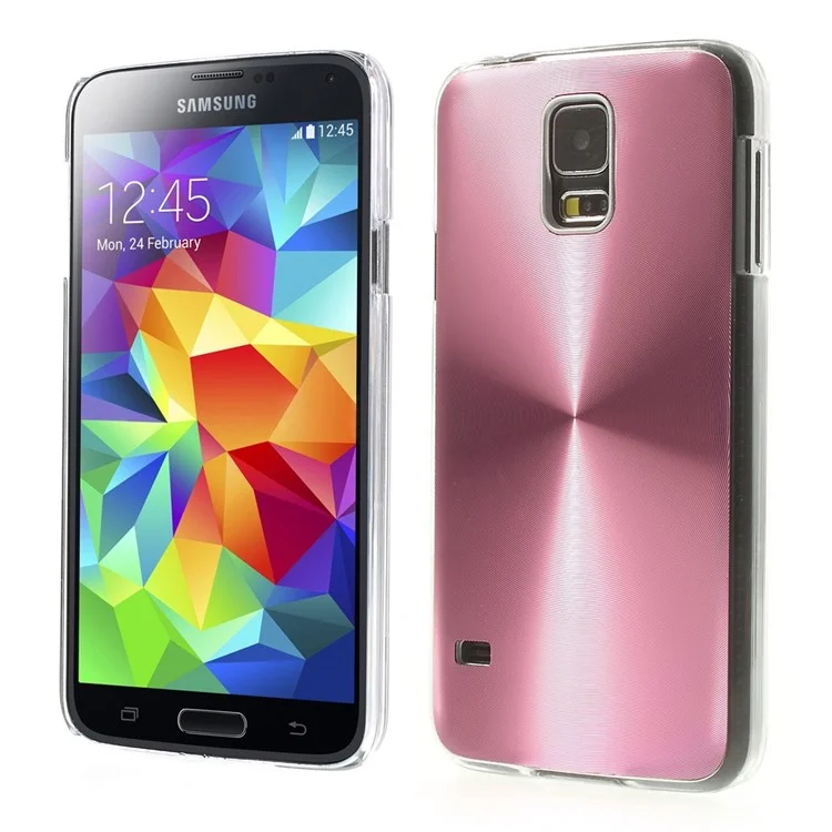 Pink Metallic CD Veins Hard Back Case for Samsung Galaxy S5 G900 G900F
