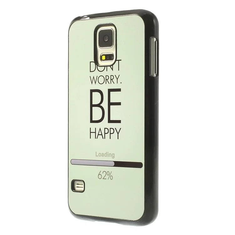 Aluminum Sheet Skin Hard PC Case for Samsung Galaxy S5 G900 - Quote Donot Worry Be Happy