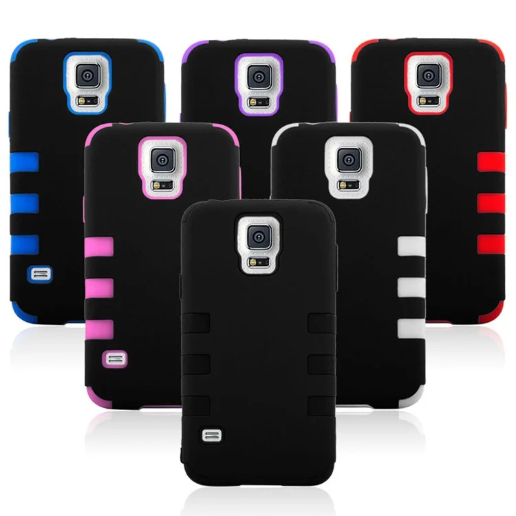 Impact Resistant Silicone + PC Hybird Case for Samsung Galaxy S5 G900 - Black