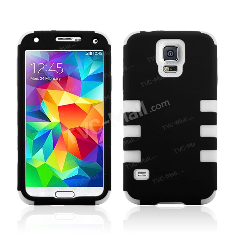 Impact Resistant Silicone + PC Hybird Cover for Samsung Galaxy S5 G900 - White