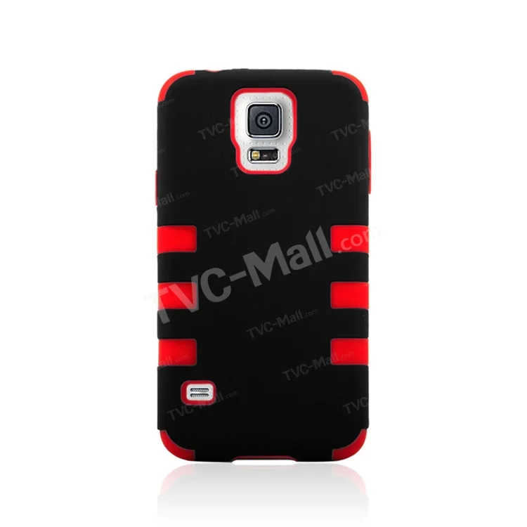 Impact Resistant Silicone + PC Hybird Shell for Samsung Galaxy S5 G900 - Red