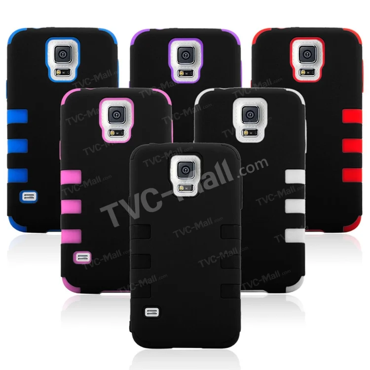 Impact Resistant Silicone + PC Hybird Shell for Samsung Galaxy S5 G900 - Red