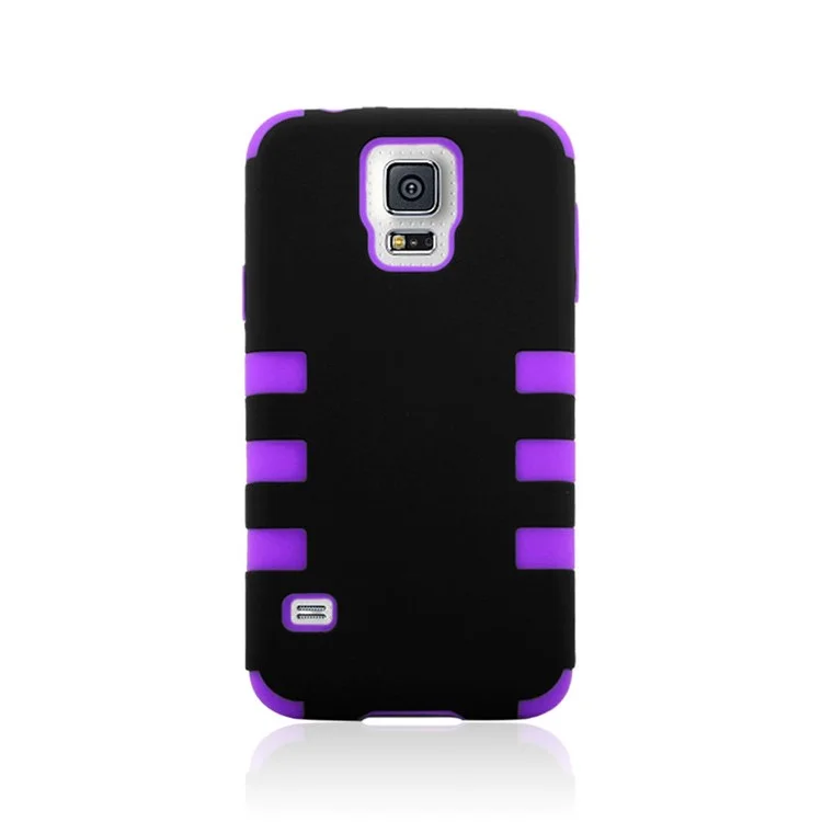 Impact Resistant for Samsung Galaxy S5 G900 Silicone + PC Combo Cover - Purple