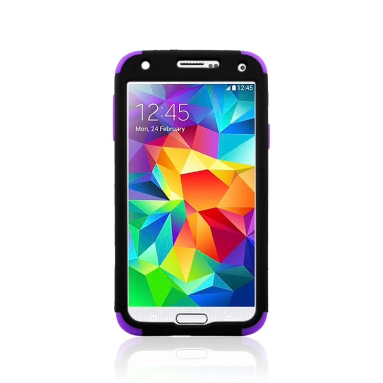 Impact Resistant for Samsung Galaxy S5 G900 Silicone + PC Combo Cover - Purple