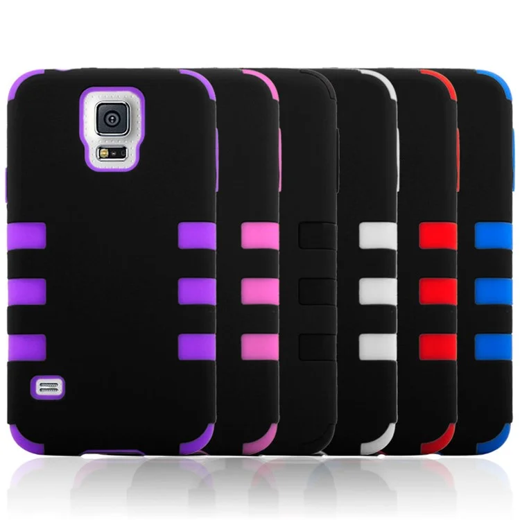 Impact Resistant for Samsung Galaxy S5 G900 Silicone + PC Combo Cover - Purple