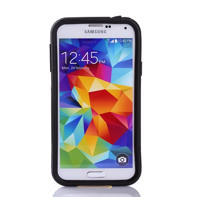Shockproof Dirt-proof PC + TPU Hybrid Protector Case for Samsung Galaxy S5 G900 - Black