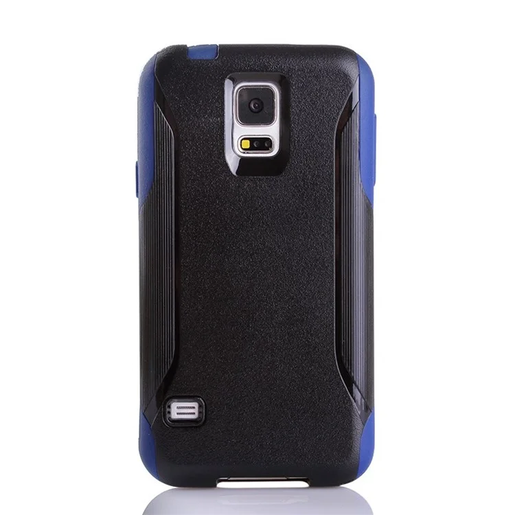 Shockproof Dirt-proof PC + TPU Combo Protection Case for Samsung Galaxy S5 G900 - Black / Blue
