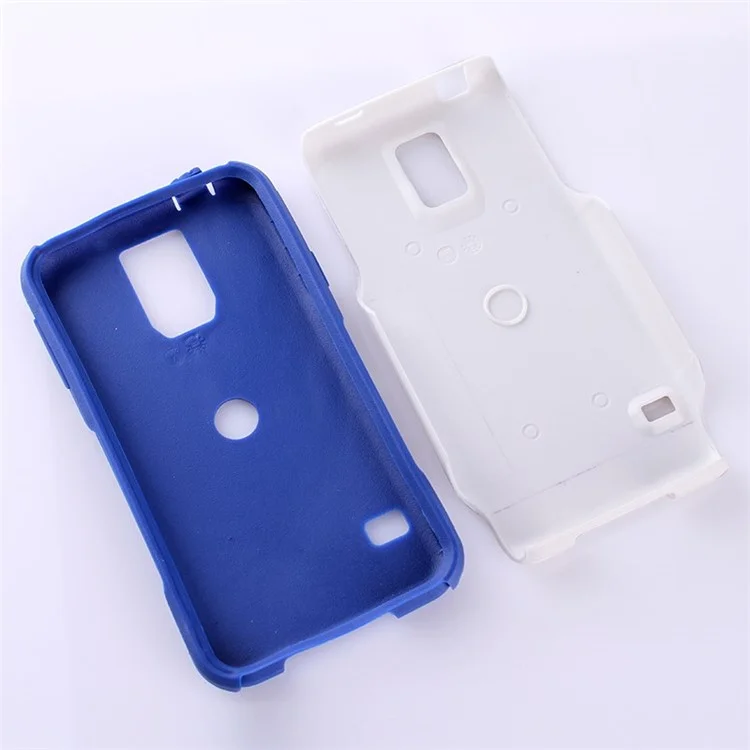 Hybrid PC + TPU Shockproof Dirt-proof Protective Shell for Samsung Galaxy S5 G900 - White / Blue