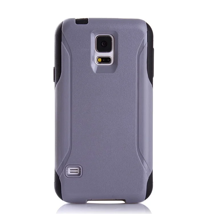 Shockproof Dirt-proof PC + TPU Hybrid Back Cover for Samsung Galaxy S5 G900 - Grey / Black