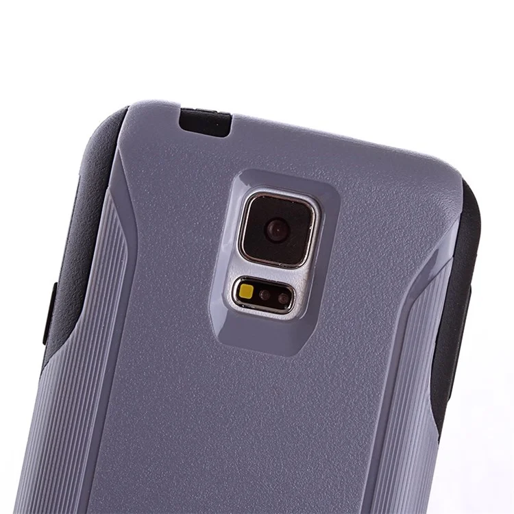 Shockproof Dirt-proof PC + TPU Hybrid Back Cover for Samsung Galaxy S5 G900 - Grey / Black
